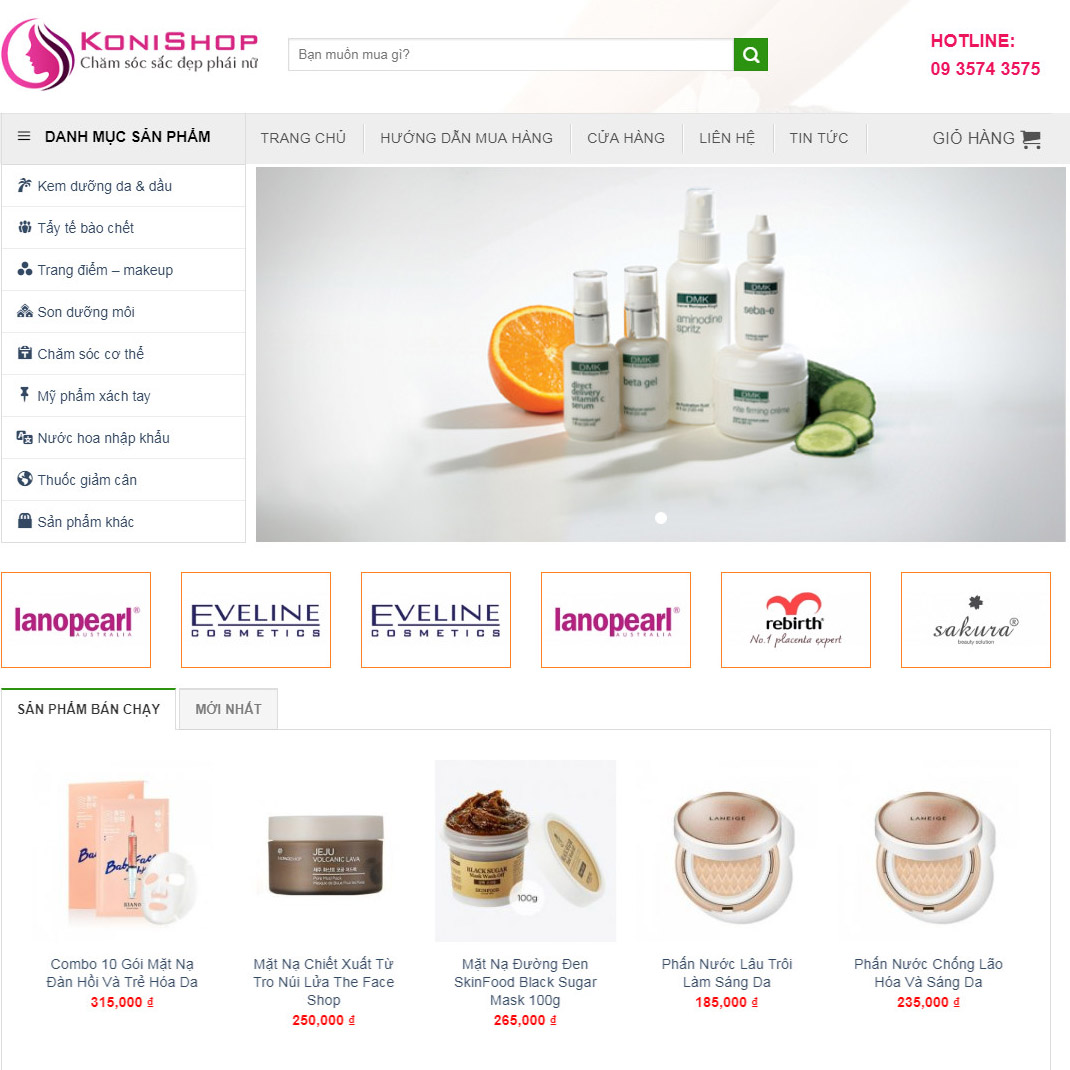 Web bán mỹ phẩm