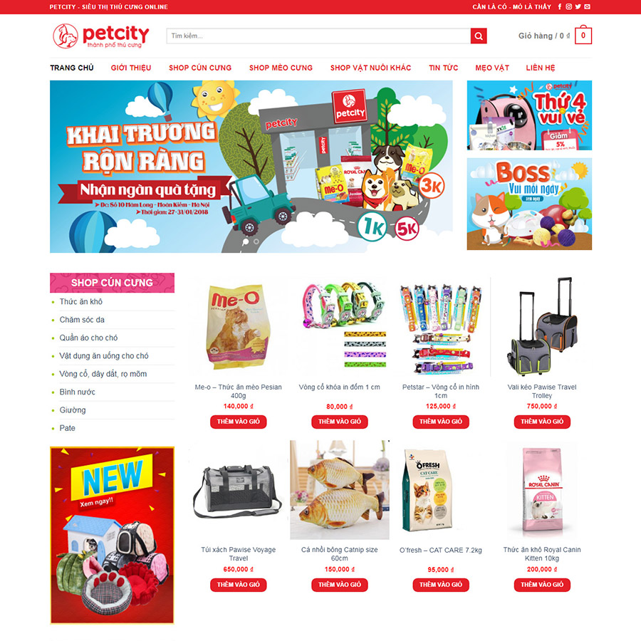 Web thực phẩm thú cưng