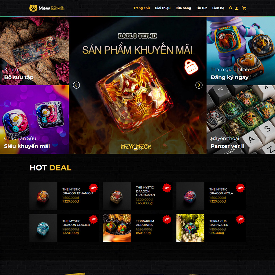 Theme wordpress bán sản phẩm gaming, độc lạ