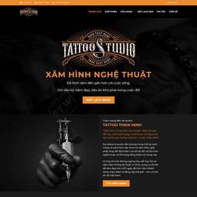 Theme wordpress cửa hàng, dịch vụ xăm