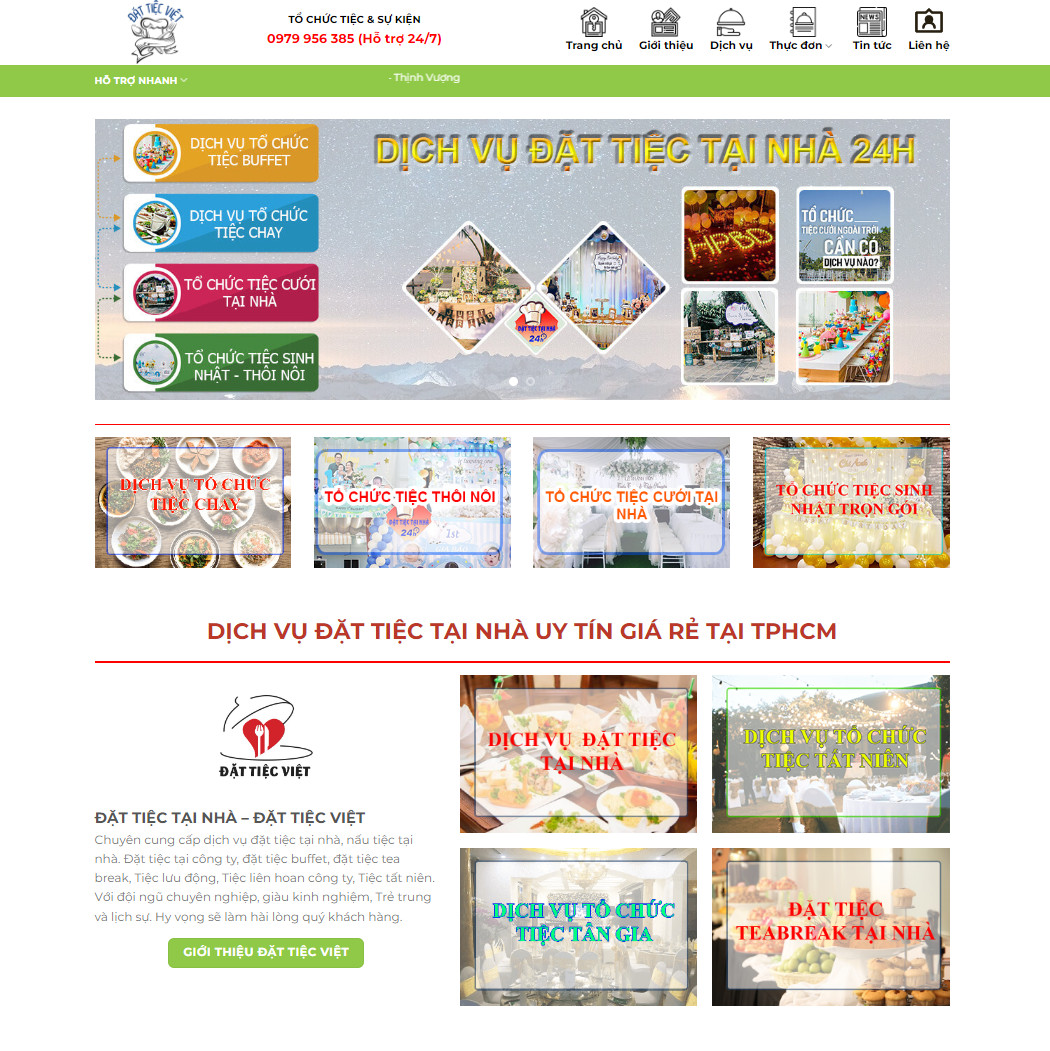 Theme wordpress dịch vụ nấu ăn