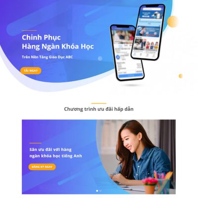 Theme wordpress landing page app giáo dục