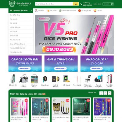 Theme wordpress bán đồ câu, dụng cụ câu cá
