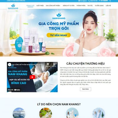 Theme wordpress dịch vụ gia công mỹ phẩm