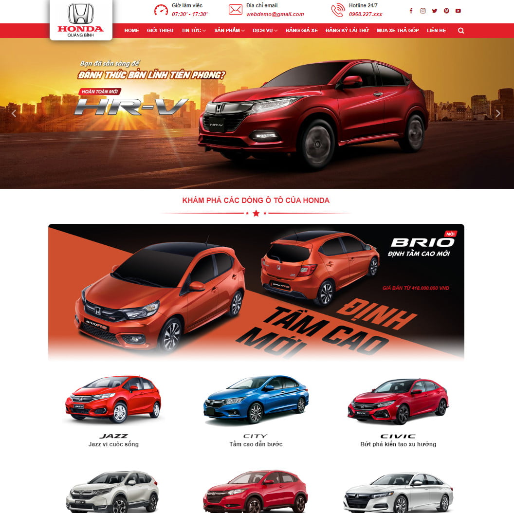 Theme wordpress honda ô tô 02