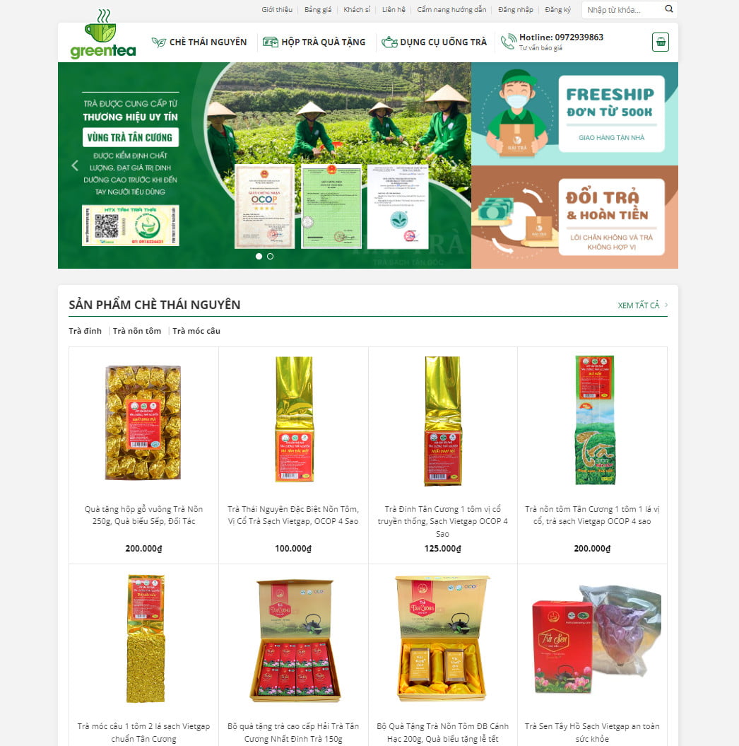 Theme wordpress bán trà xanh 03