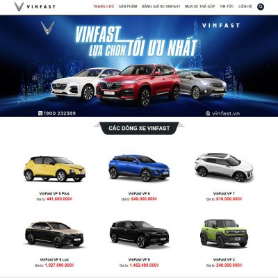 Theme wordpress bán xe vinfast